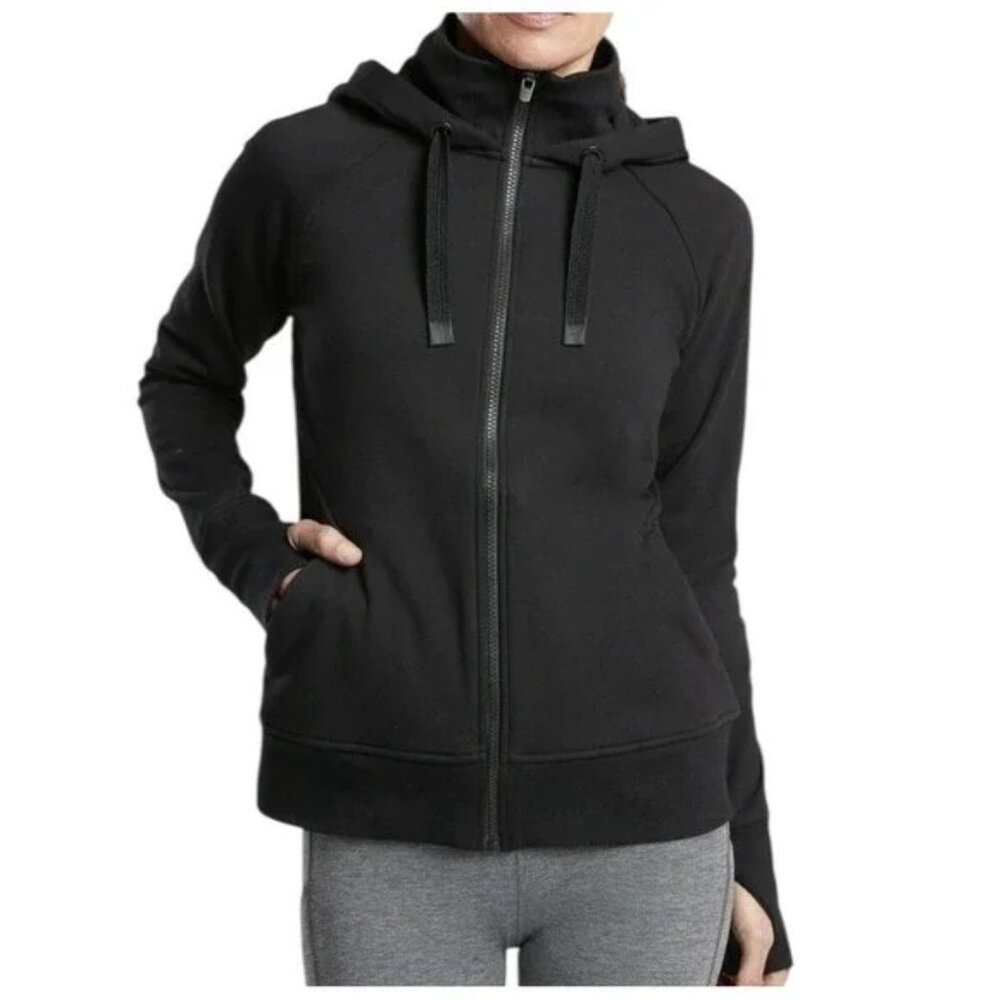 Athleta Black‎ Triumph Hoodie Zip Up Jacket